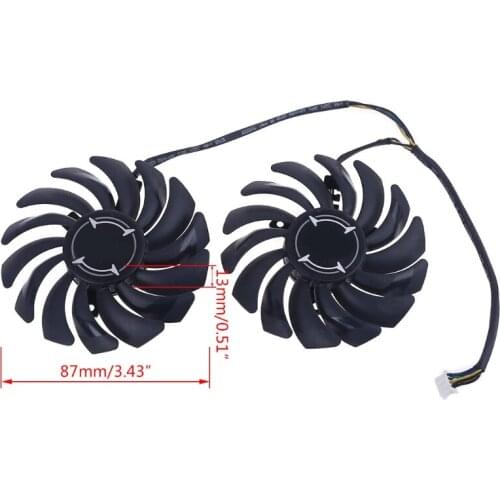 M7DF 1 Pair 87mm PLD09210B12HH 4 Pin Graphics Video Card Cooling Fan for MSI RX 470 480 570 580 Armor