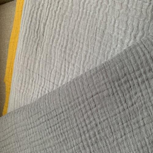 Natural 100% Cotton Double Crinkle Gauze Voile Fabric 135 cm width 130 gsm baby sewing fabric 200 meters small wholesale CD04A