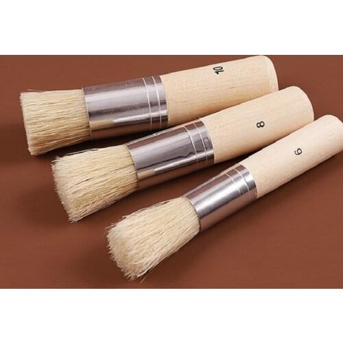3Pcs/set Bristles Paint Brushes Set Round Stencil Brushe Suitable for Home Paint Brushing Oil Painting Brush Watercolor