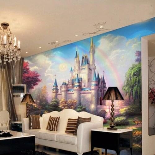 Beibehang papel de parede 3d Castle rainbow Photo Wallpaper Family Living Room Room Interior Wallpaper Children room Wallpaper