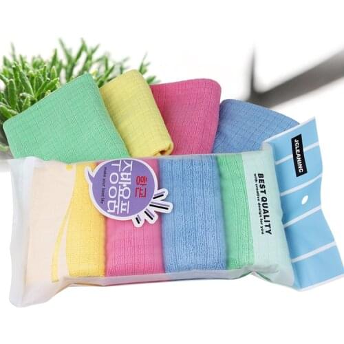 4pcs/lot Korea Multifunctional microfiber cleaning cloth rag four containers, kitchen absorbent, Small square cleaning cloth