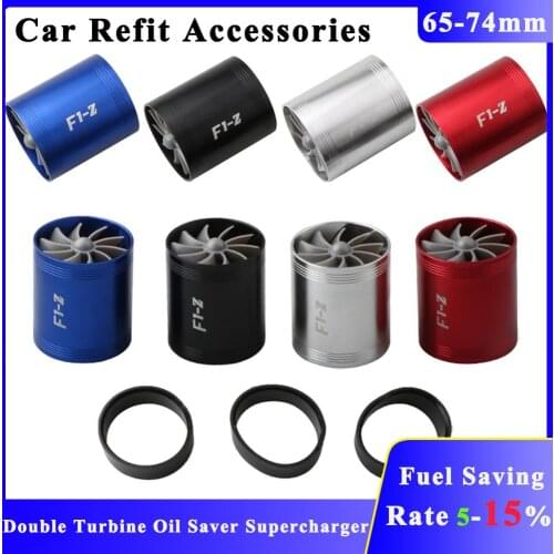 Auto Car Air Intake Turbine Refit Turbo Gas Fuel Oil Saver Fan Turbo Supercharger Turbine Fit for Air Intake Hose Dia 65-74mm