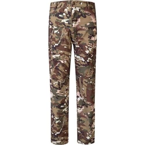 Military Tactical Outdoor soft shell pants men Fleece inside hiking pants windproof waterproof trekking Mountaineering trousers