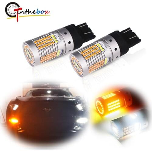 Canbus Error Free Dual Color T20 7443 21W LED White/Amber Daytime Running Light DRL/Turn Signal Light For 2015-up Ford Mustang