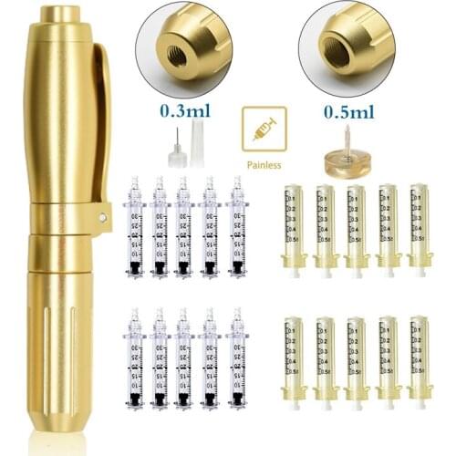 0.3/0.5ml Hyaluronic Pen High Pressure hyaluronique pen Needle Free Meso atomizer Hyaluron gun for lip face body enhancement