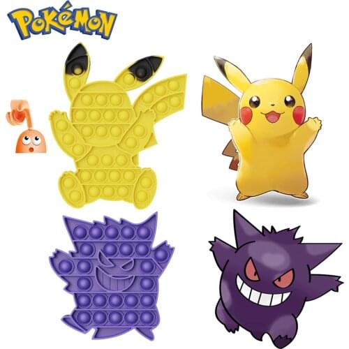 Pokemon Anime Pikachu Antistress Fidget Toys Kawaii Figure Gengar Push Bubble Autism Squishy Stress Reliever Toys For Kids Gifts