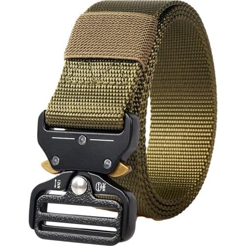 Men Waistband Heavy Duty Waist Belt Police Hunting Training Accessories New Military Tactical Belt Army Nylon Belt Metal Buckle