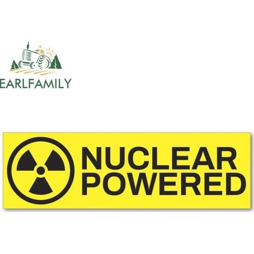 EARLFAMILY 13cm x 4.3cm for Nuclear Powered Car Stickers Simple Graffiti Decals Air Conditioner Laptop Decor Car Door Protector