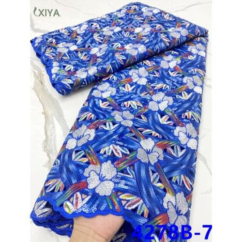 New Design Nigerian Sequence Lace Fabric African Lace Fabric High Quality Sequin Lace Fabric for Party Wedding APW4278B