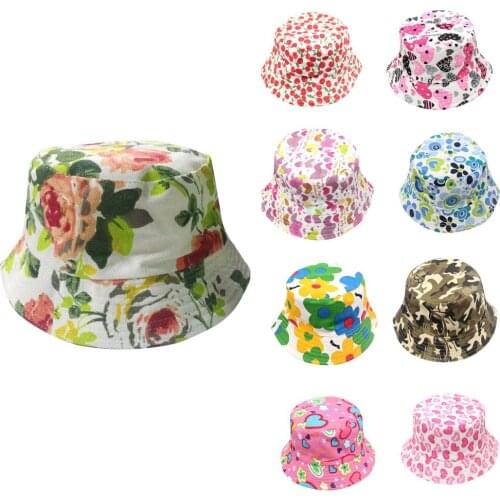 Toddler Summer Baby Kids Boys Girls Floral Pattern Bucket Hats Sun Helmet Cap Accessories Sunscreen Beach Sun Protect Caps 2021