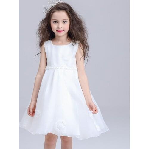 2020Baby Girl Princess Dress 2-9 Years Kids Sleeveless Bow Tie Dresses Wedding Pageant Princess Party Children Fashion Clothing