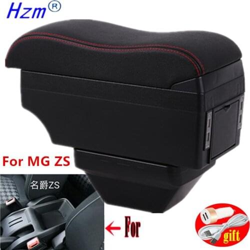 For MG ZS Armrests For MG ZS car Center Console Storage armrest Box modification accessories with LED USB Can charge