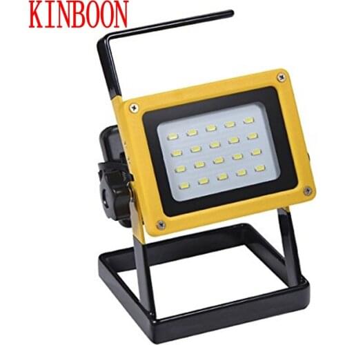 New Portable Spotlight Rechargeable LED Floodlight Movable Outdoor Camping Light 20 led with 3*18650 Batteries Power+AC Charger