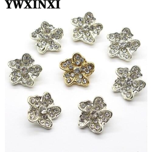 High quality 10pcs Flash diamond butterfly alloy decorative buttons, fashion all-match buttons for decorative sewing accessories
