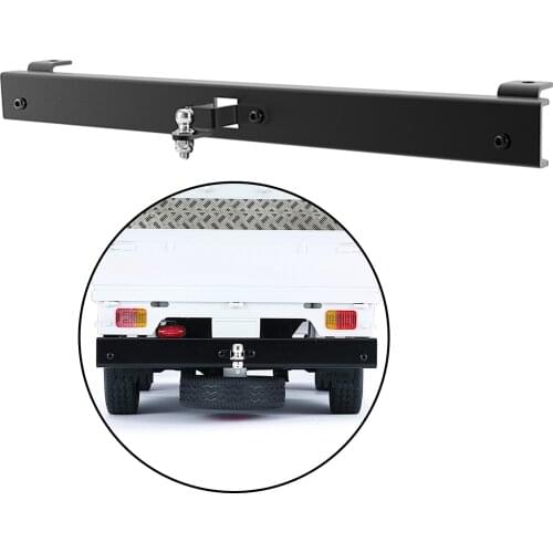 RC CNC Metal Aluminum Rear Bumper Bull Bar with Trailer Buckle for WPL D12 Pickup Truck On-Road Racing RC Car Spare Parts