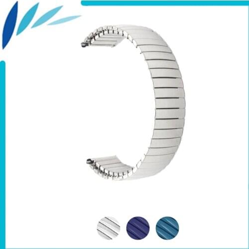 Stainless Steel Watch Band 16mm 18mm 20mm 22mm for Omega Elastic Strap Loop Expansion Wrist Belt Bracelet Silver + Spring Bar