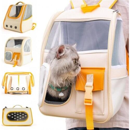 Pet Cat Carrier Backpack Breathable Cat Travel Outdoor Shoulder Bag For Small Dogs Cats Portable Handbag Carrying Pet Supplies