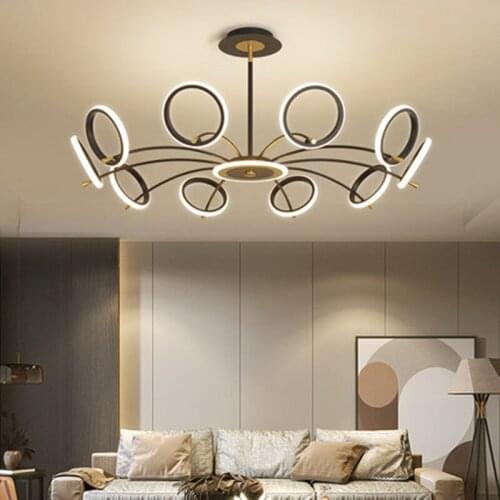 Modern led chandelier lighting living room bedroom suspension lamps kitchen ceiling chandelier Black/Gold Indoor lighting