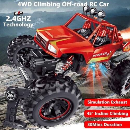Spray Alloy Remote Control Off-road Vehicle 20KM/H High-speed Bigfoot Climbing Racing 4WD 30Mins Duration Childrens RC Car Toy