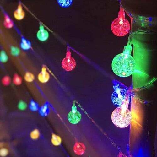 Crystal Ball Led Light String 1.5m 3m 6m Battery Powered Ball Garland Christmas Fairy Lights for Holiday Wedding Home Decoration