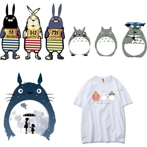 Iron on Patches Totors Cat Clothing Applications Heat Transfer Stickers Appliques Patch Thermotights Clothing Vinyl DIY T-shirt
