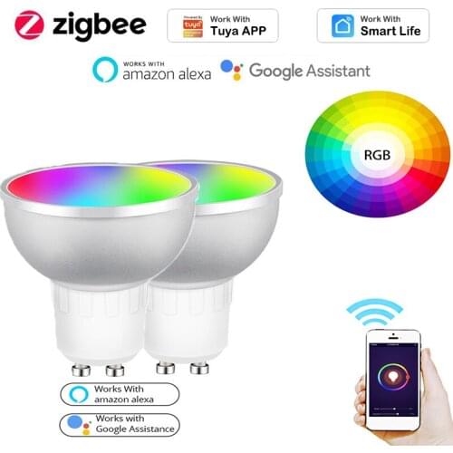 20pcs Tuya WiFi+Bluetooth Gu10 Smart LED Light Bulb 5W RGBCW Timing Function Voice Control Work with Alexa Echo Plus Google Home