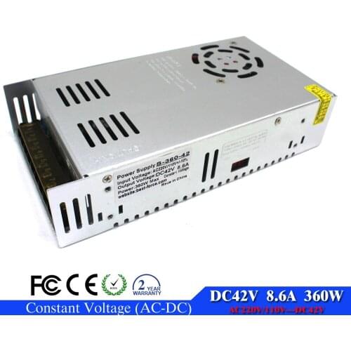Universal 42V 8.5A 360W Regulated Switching Power Supply Transformer 220V 110V AC to DC for Stepper CNC CCTV Strip light motor