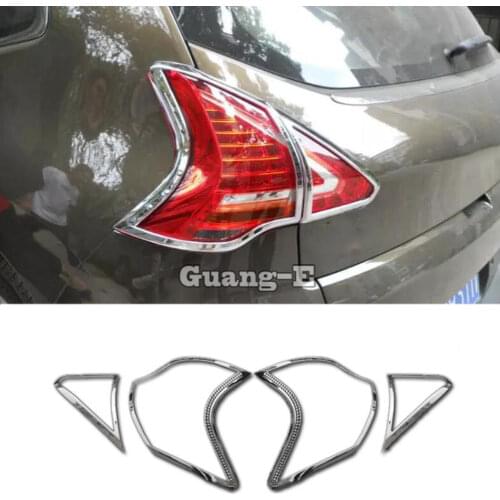 High Quality For Peugeot 3008 2013 2014 2015 Car Rear Tail Back Light Lamp Detector Frame Stick Style ABS Chrome Cover Trim 4pcs