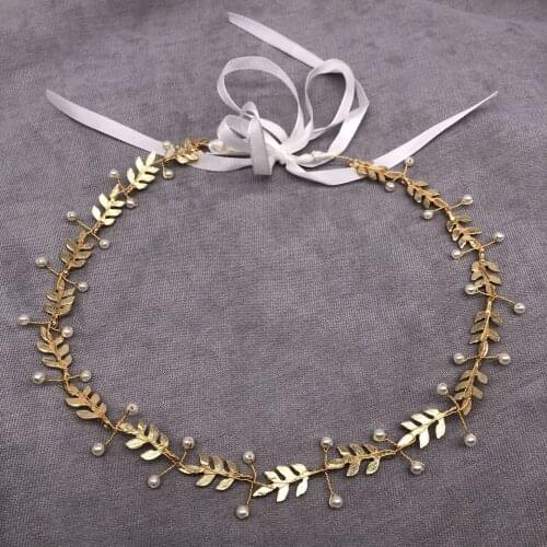 Wedding Headband Accessories Bridal Headdress Crystal Pearl Accessories Womens Leaf Head Jewelry diademas para el pelo mujer
