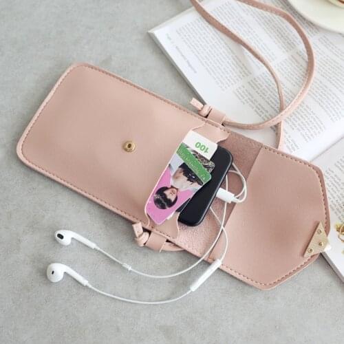 PU Leather Women Bag Mobile Phone Bag Cute Women Coin Purse Cross Shoulder Bag Girls Handbags Lovely Card Storage Touch Screen