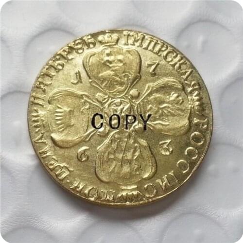1763,1773 RUSSIA 5 ROUBLES Gold Copy Coins
