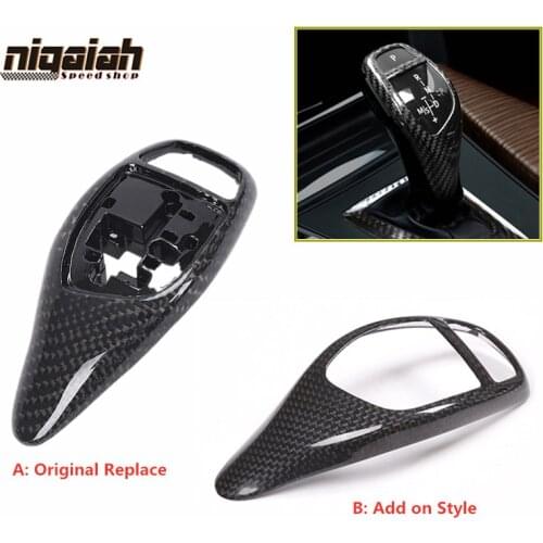 1:1 Original Replacement Carbon Fiber Gear Shift Knob Cover / Sticker for BMW 1 2 4 6 5 3 Series GT X3 X4 X5 X6 LHD Car Styling