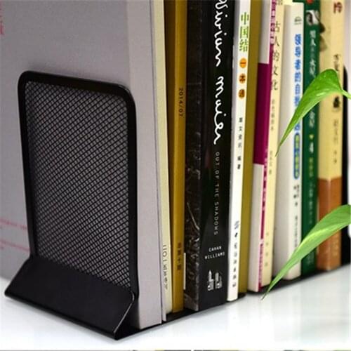 1 Pair Metal Mesh Desk Organizer Desktop Office Home Book Holder Bookends Black