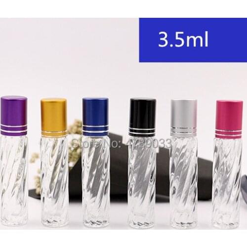 10/30/50pcs 3.5ml Transparent Perfume Glass Roll on Bottle with Glass Ball Roller Clear Essential Oil Vials High Quality
