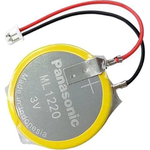 2pcs/lot Panasonic ML1220 3V Button Coin Battery Lithium Batteries Cell with Plug for laptop motherboard ML 1220