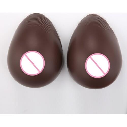 400g/Pair Silicone Artificial Breast Forms Black Color Fake Boobs For Shemale Transgender Crossdress Realistic Chest Enhancer
