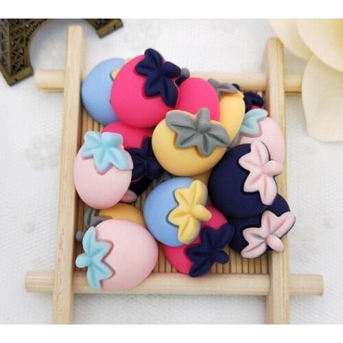 50pcs Matte Strawberry Flatback Beads For Scrapbooking Craft Diy Hair Clip Figurines Headwear Cellphone Decoration