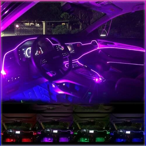 Interior Neon Lights Accessories Car Decor RGB Ambient LED Strip Lamps With App Controlled For Tesla Model 3 Model Y 2019-2021