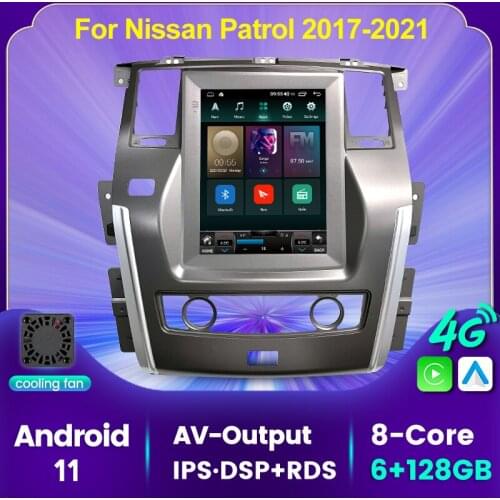 9.7inch Vertical Screen 4G LTE Android 11 6GB+128GB Car Multimedia GPS Radio Player For Nissan Patrol 2017 2018 2019 2020 2021