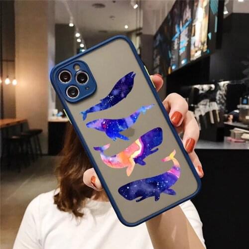 Whale Dolphin Camera Protection Phone Cases For iPhone 11 12 Pro Max XR XS Max X 8 7 6S Plus Mini Matte Shockproof Back Cover