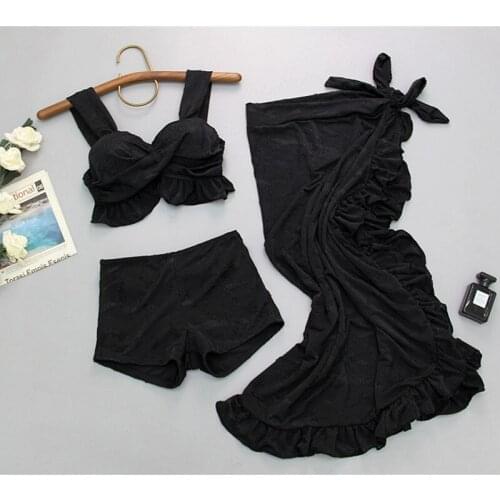 STAERK Black all pants all black skirts hot spring bath 2021 new three-piece sexy bikini girl