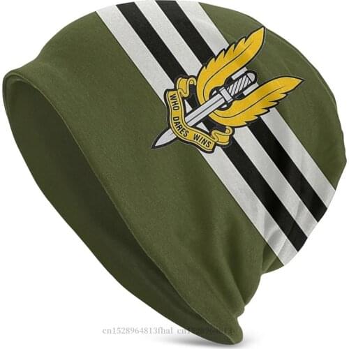 D Day Stripes With SAS Insignia Bonnet Homme Knitted Hat OVERLORD Nazarick Skullies Beanies Caps For Men Women Cotton Hats