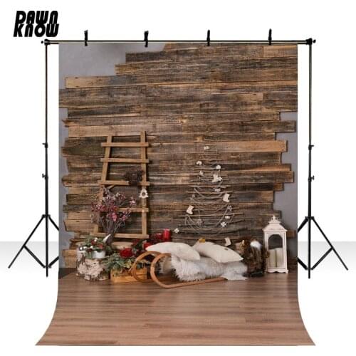 DAWNKNOW Merry Christmas Background Fotografia Wood Wall Photography Backdrop Children Baby Photocall Photo Studio lv1072