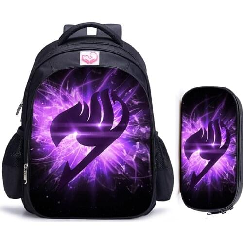 16 Inch Fairy Tail Natsu Children School Bags Orthopedic Backpack Kids Boys Girls Mochila Infantil Cartoon Bags