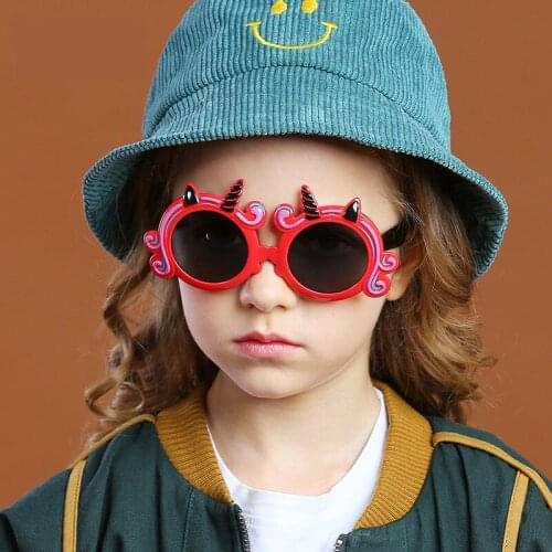 Kids Sunglasses Polarized Boys Girls Cute Cartoon Antelope Sun Glasses Child TAC Eyeglasses Resin Flexible Safety Frame Shades