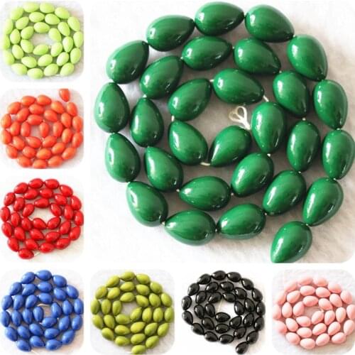 Cute/Romantic 9x13mm Charms Paint Glass Beads Teardrop Waterdrop Mix-color Fashion Women Accessories Jewelry Making 15" B1085