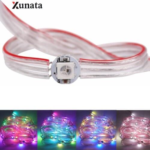 1PC WS2812B SK6812 50LEDS Chip Module Pre-soldered Heatsink Addressable 5050 RGB RGBWW RGBW WS2811 Built-IC With 12cm Wire DC5V