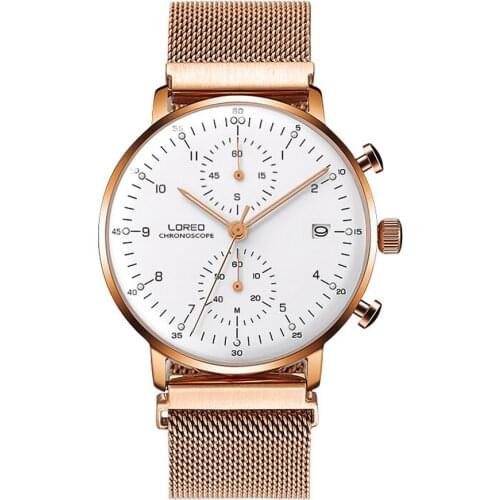 LOREO Mens Dress Multifunction Dial Ultrthin Business Quartz Wrist Watches