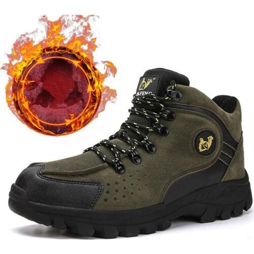 Men Outdoor Winter Snow Ankle Boots Non-slip Short Plush Warm Walking Male Casual Flat Shoes Sneakers Fashion Plus Size 39-47