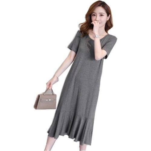 Soft Thin Modal Maternity Long Dress Summer Casual Clothes for Pregnant Women Maternity Cotton Dress Pregnancy Soft Clothes
